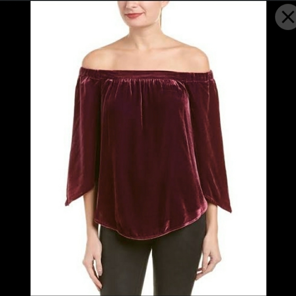 BCBGMAXAZRIA Sabbie velvet off the shoulder